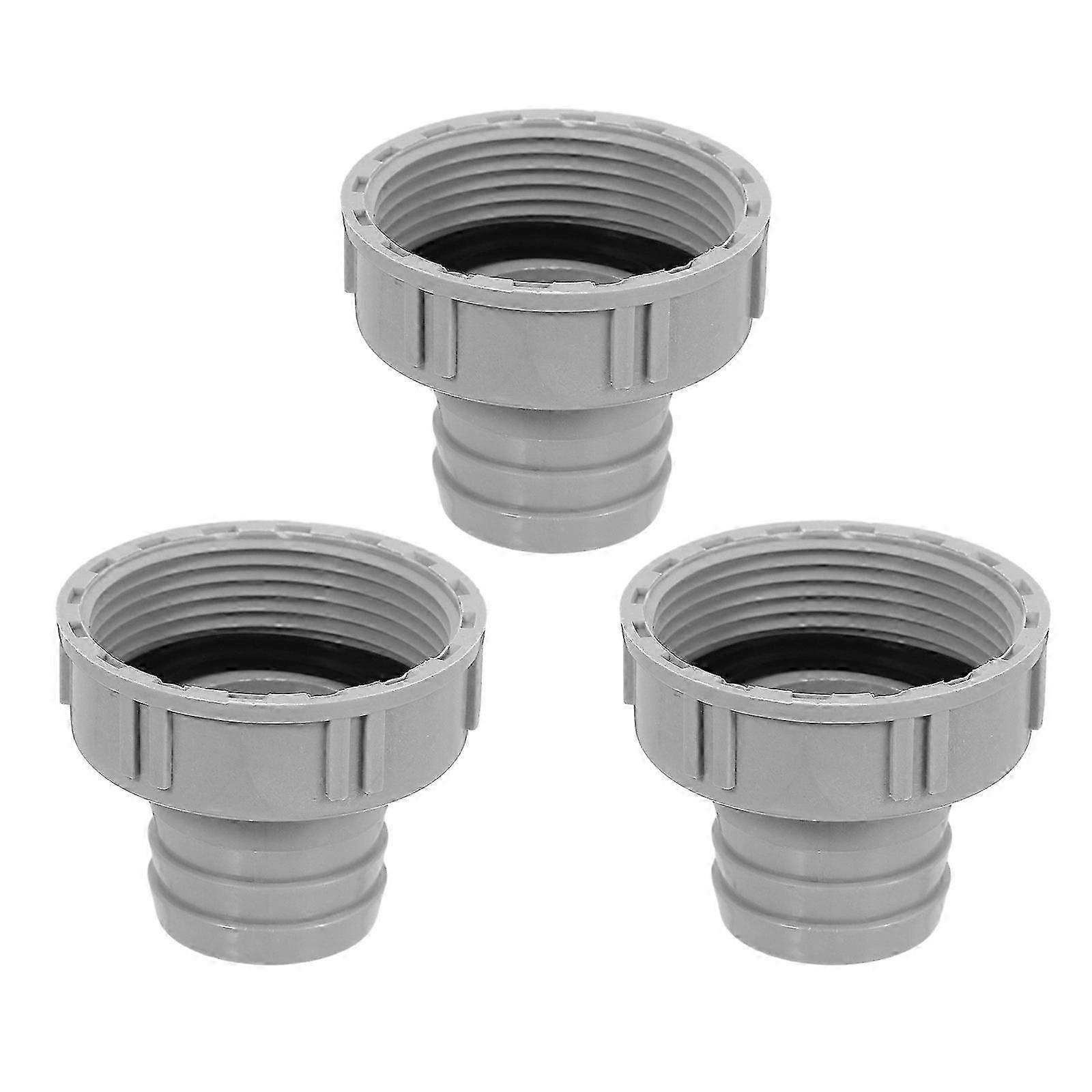 3Pcs Sink Overflow Connector for Drain Pipe Installation Grey PP