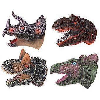 4pcs Dinosaur Hand Puppets Dinosaur Head Figure Toy Hand Puppet Figure Glove