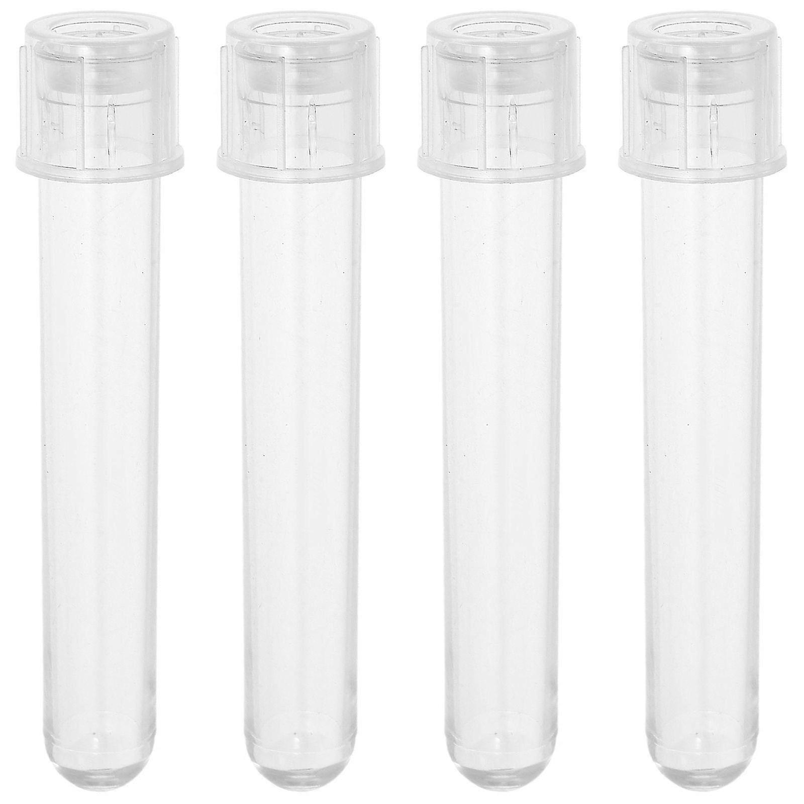 24pcs Test Tubes with Cap Plastic Sample Testing Tubes Cells Sample Liquids Tubes 5ml