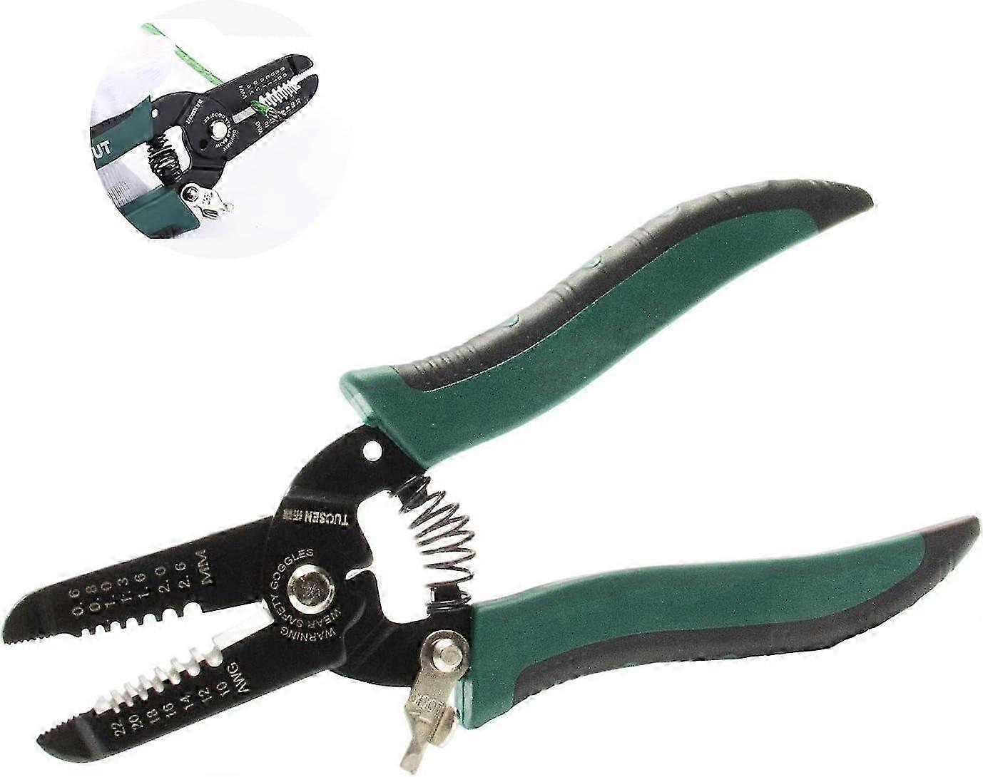 Multifunctional Wire Stripper, Cable Cutter, Crimping Pliers, 65Mn Steel Blades, Ergonomic Non-slip Handle, Safety Ring, DIY Maintenance