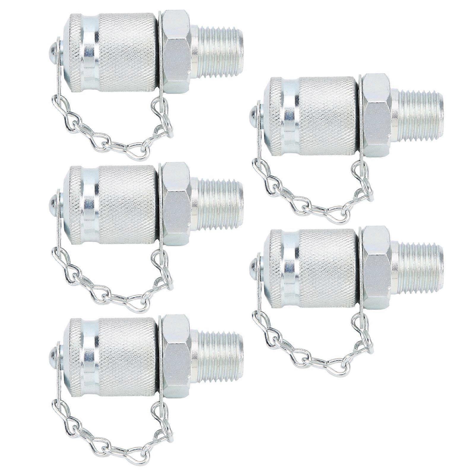 5Pcs Hydraulic Testing Adapter Thread Test Coupling Connectors Pressure Measuring PT/PPTZG1/4in