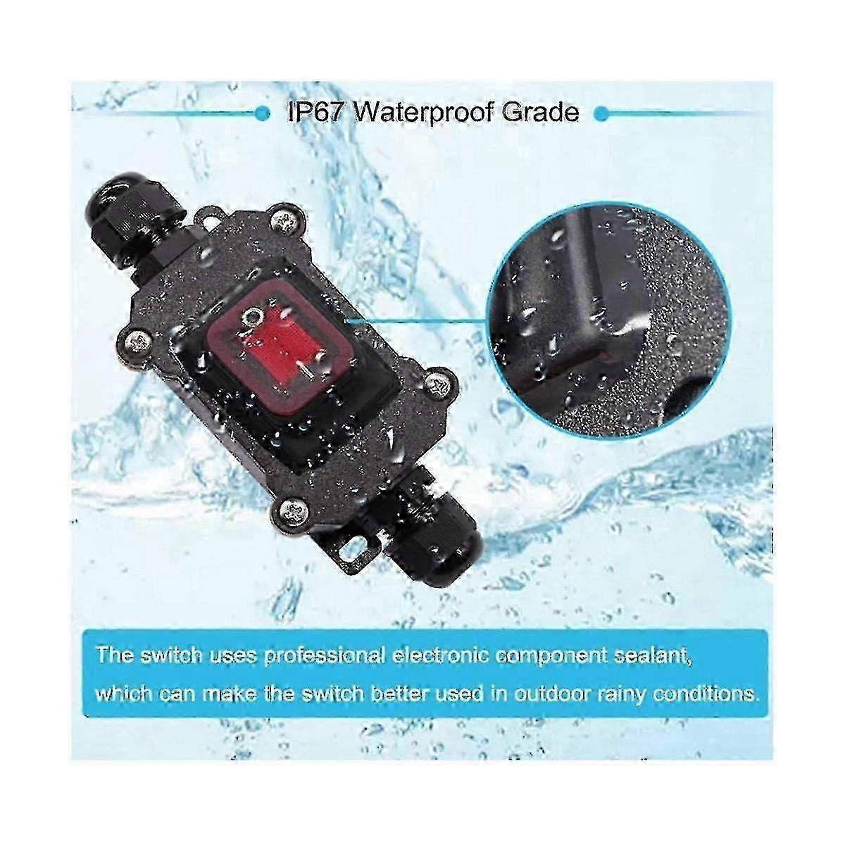 Ip67 Waterproof Inline Switch 12v Dc 20a High Current Power Waterproof Switch