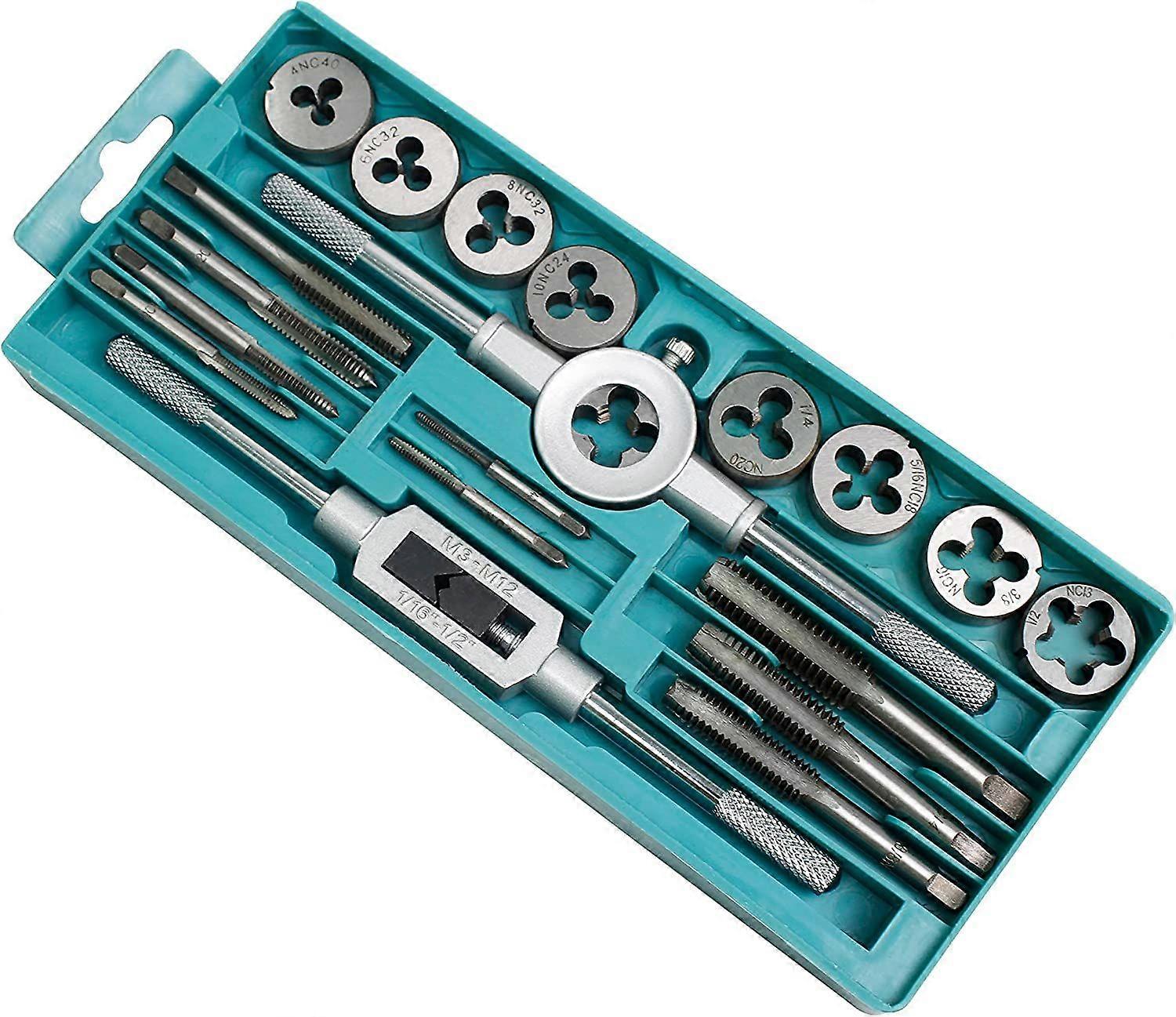 Tap and Die Set Metric Metric Size Basic Thread and Storage Case 20PCS
