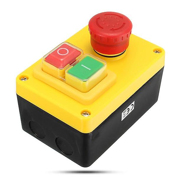 230V 19a Nvr Motor Stop Start And Emergency Stop Switch 5 Pins For Lathe Mill Drill