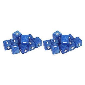 20pcs Plus Minus Sign Dice Set 16mm Math Operation Calculation Dices for Infant Teaching Blue