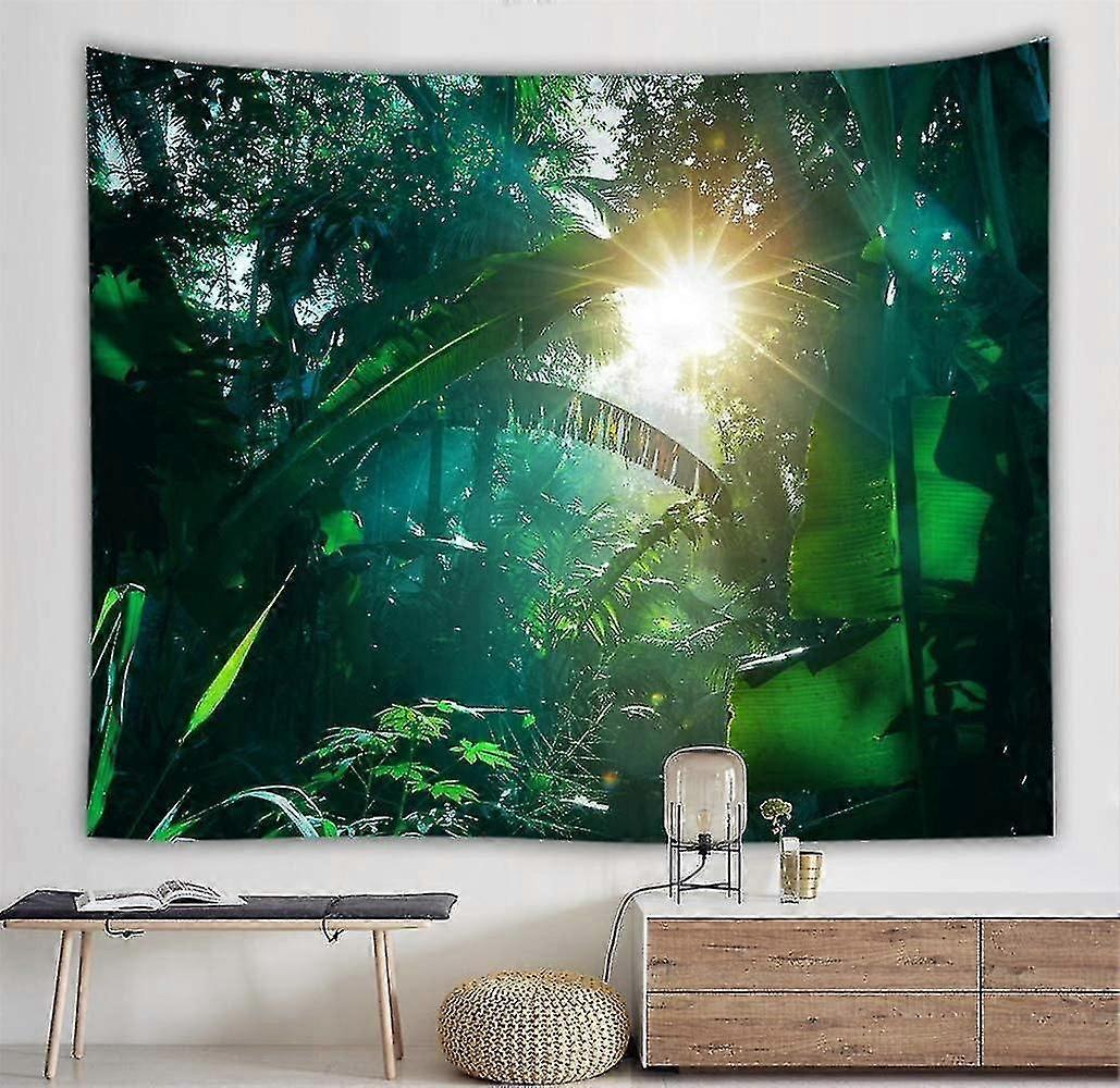 Grüner Wald Dschungel Wandteppich Natur Landschaft Wandhängender Wandteppich Wandteppich Dekoratives Tuch Wandtuch Tischdecke Strandtuch