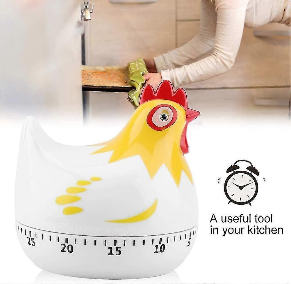 White Cartoon Style Hen Shaped Kitchen Timer