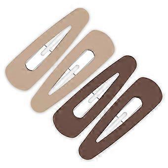4 fermagli grandi, fermagli per capelli in acrilico e metallo con chiusura a scatto, clip opache per donne, forcine per ragazze, accessori per capelli grandi (8,9 cm, marrone)