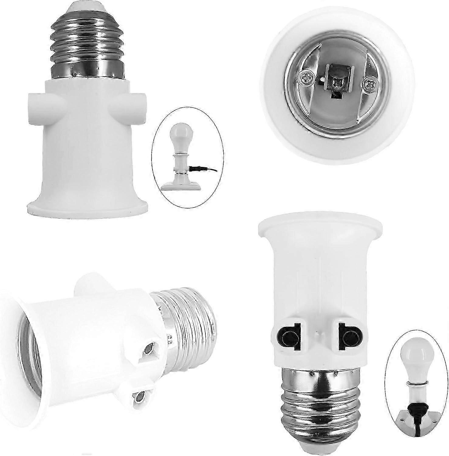 E27 Lamp Socket Adapter, 2 Pack, Converts to Mains Socket and E27 Socket, AC 240V 4A