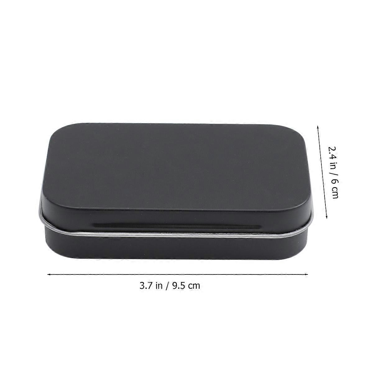 Metal Portable Storage Box Black Mini Rectangular Tin Cans 20Pcs for Storage