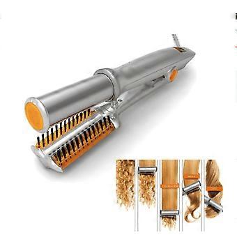 2 in 1 Hair Curler Straighter Rotating Iron for Hair Curling and Straighting, Professional Hot Brush Styler Irons Hairdressing Tool with Adjustable