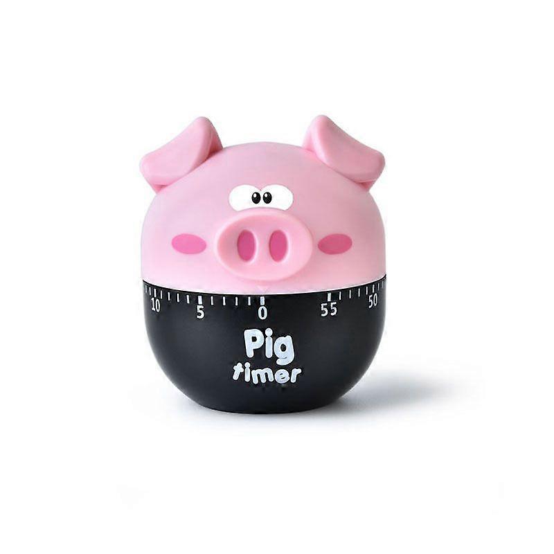 Kitchen Timer, Cute Cartoon Pig Mechanical Timer, 55-Minute Cooking Timer for Kitchen Baking (Pink)