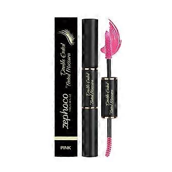 zephoco Mascara colorato a doppia punta (rosa) - Leggero, naturale, scorrevole e a lunga tenuta - Ideale per il trucco quotidiano delle ciglia
