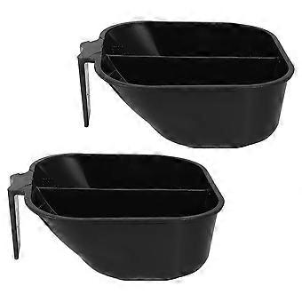2pcs Black Hair Dye Mixing Bowls with Divider for Salon and DIY Use Mixing Different Hair Colors Hair Coloring Tool for Professionals and Home Use