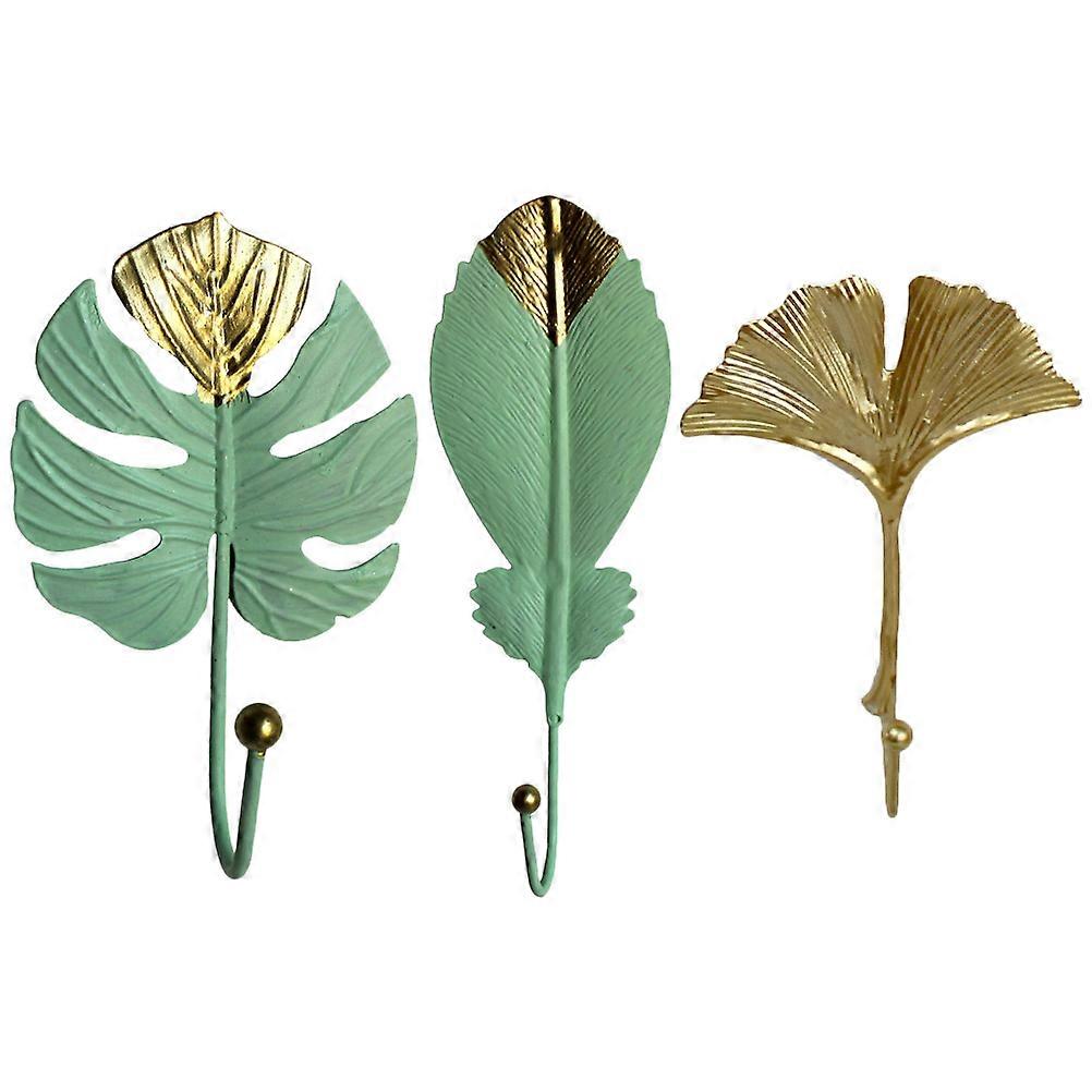 Leaf Shape Hooks Sturdy Bag Hooks for Home Use 3Pcs