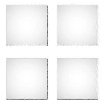 4 Pieces Self Adhesive Non-Glass Mirror Slim Flexible DIY Wall Decoration Mirror compatible with Family Bedroom Closet Bathroom, S