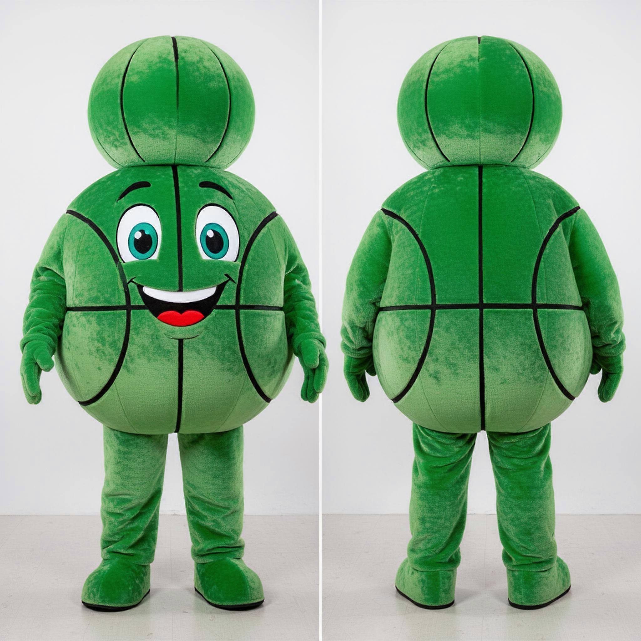 MASTICOT Green Rounded Basketball Ball Mascot