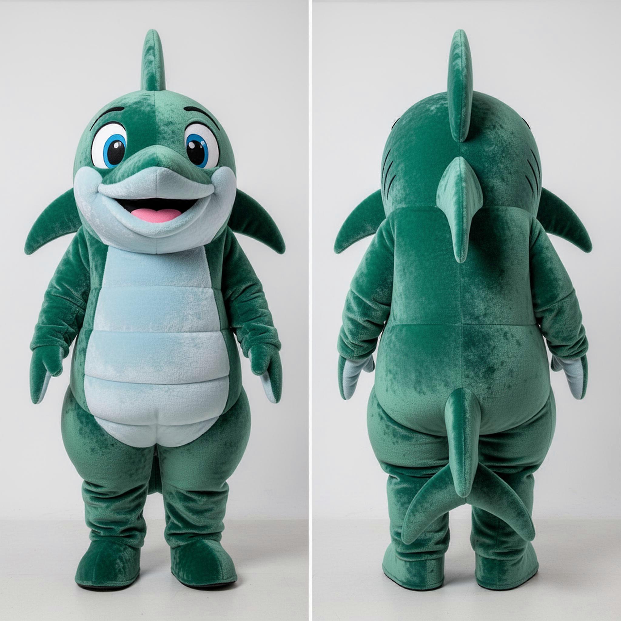 MASTICOT Emerald Green Cartoon Swordfish Mascot