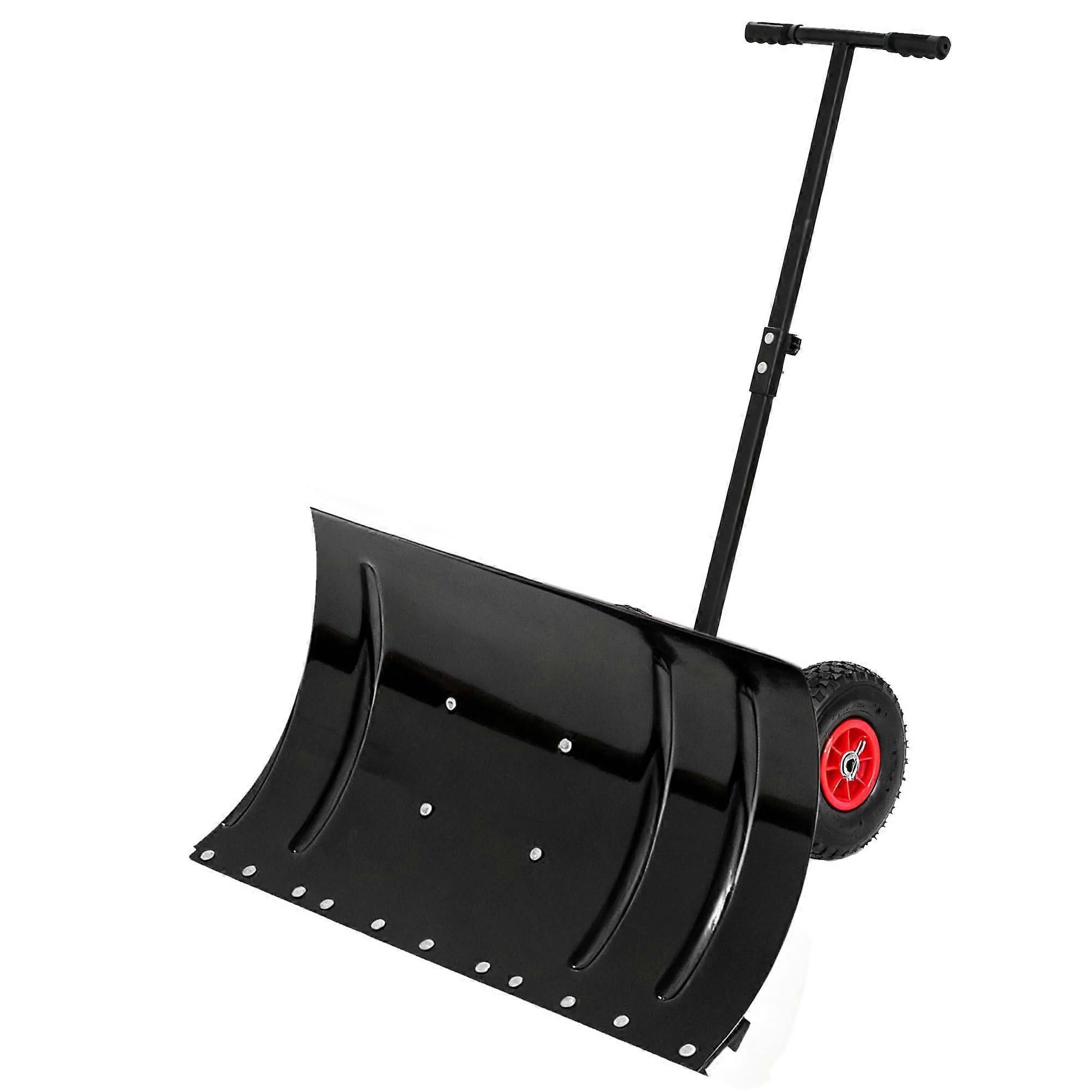 Pelle à neige à roues de 76 cm (30 pouces) avec poignée réglable à 5 angles, pneus antidérapants de 2,5 m (10 pouces) et cadre léger en aluminium.
