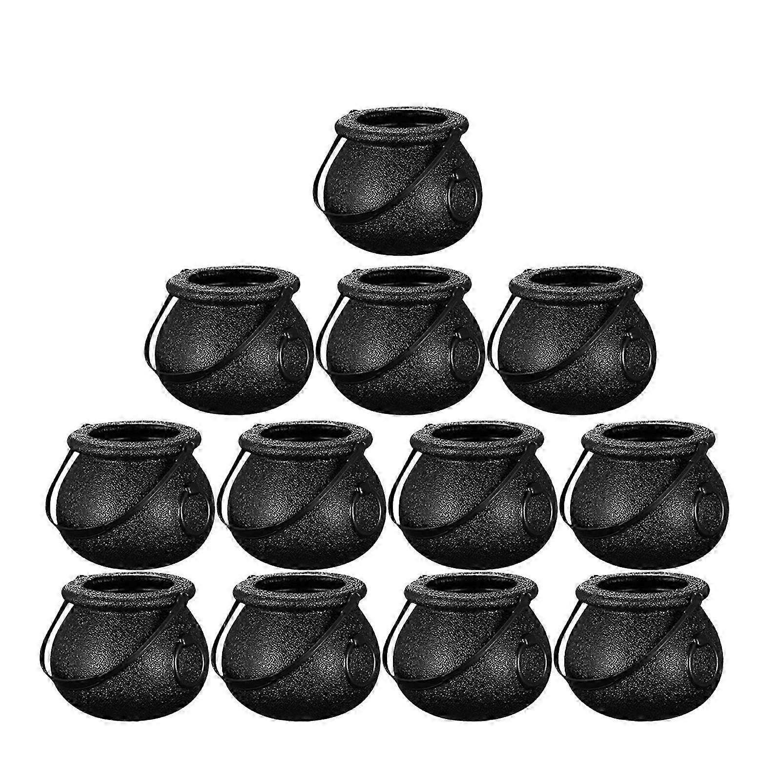 12Pcs Halloween Plastic Candy Cauldron Buckets for Storage