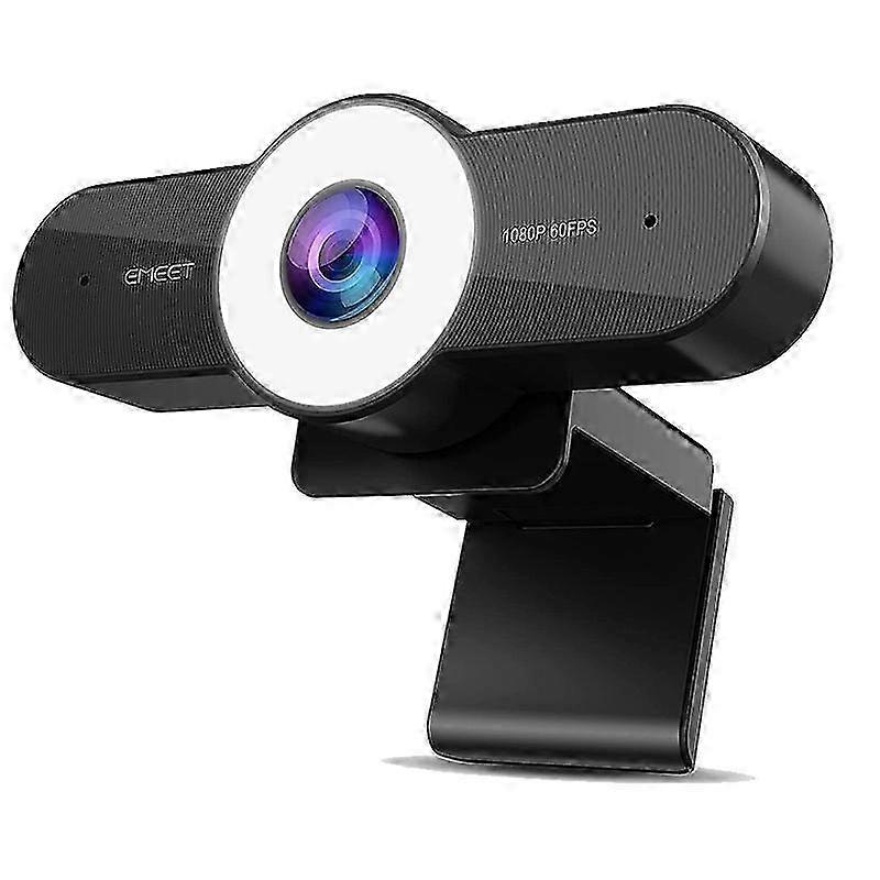 1080P 60FPS Webcam with Touch Ring Light