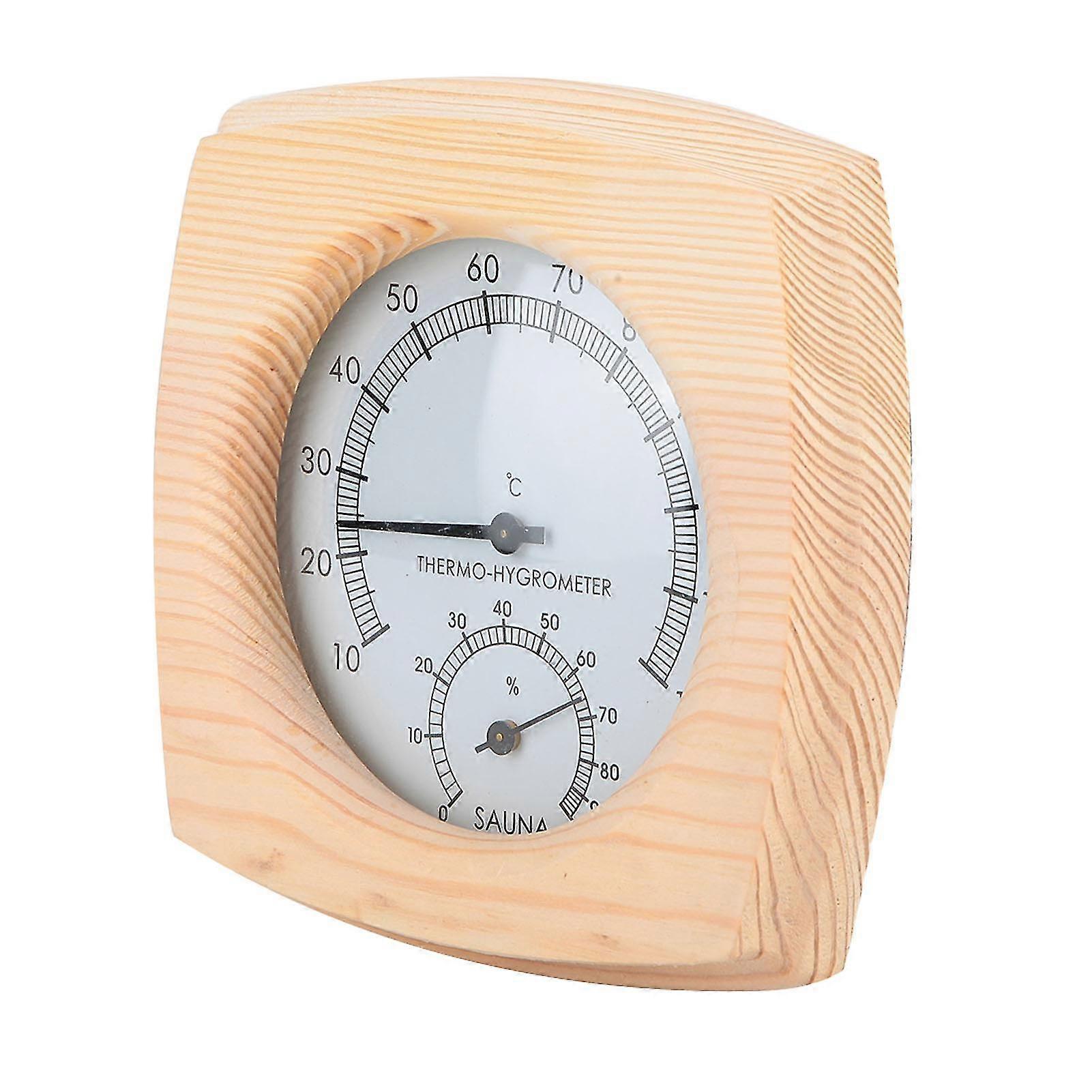 Sauna-Specific Wood Thermometer Hygrometer