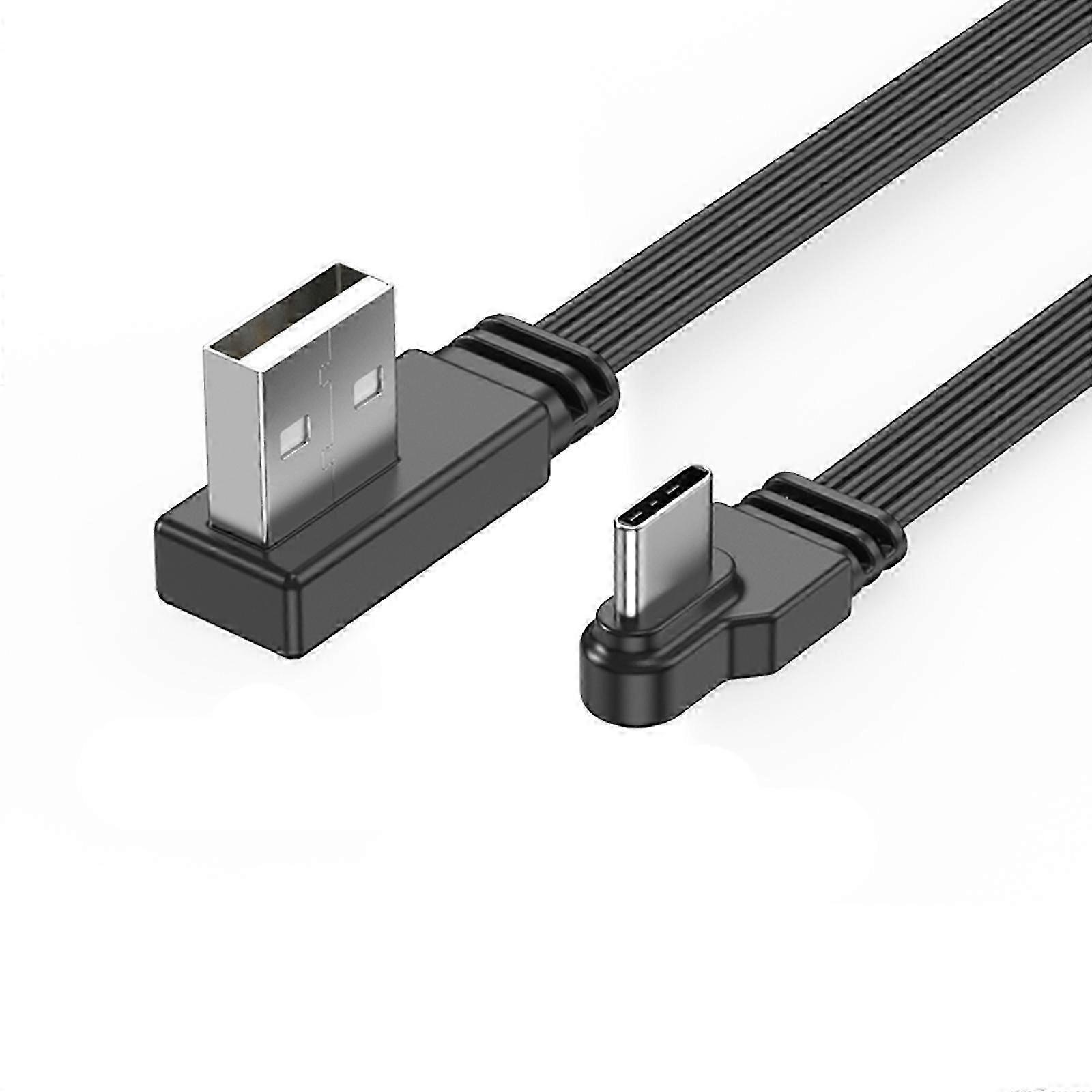 Bendable Flat USB-A to Type C Cable