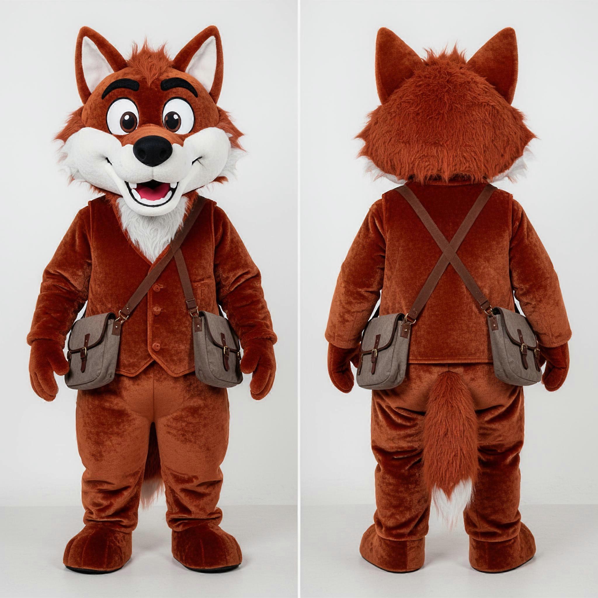 MASTICOT Rust Brown Plush Say Wolf Mascot