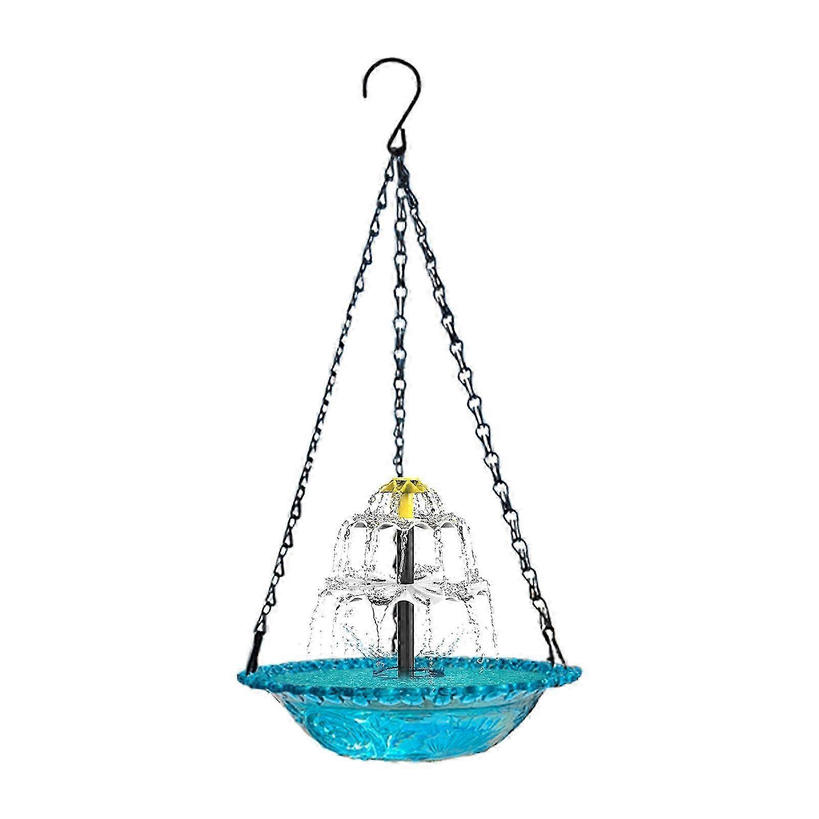 Solar Hanging Birdbath With Cascade Flow