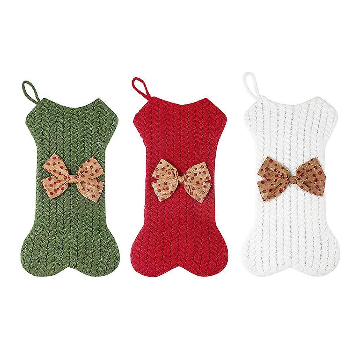 Soft Cable-Knit Bone Stockings For Pets