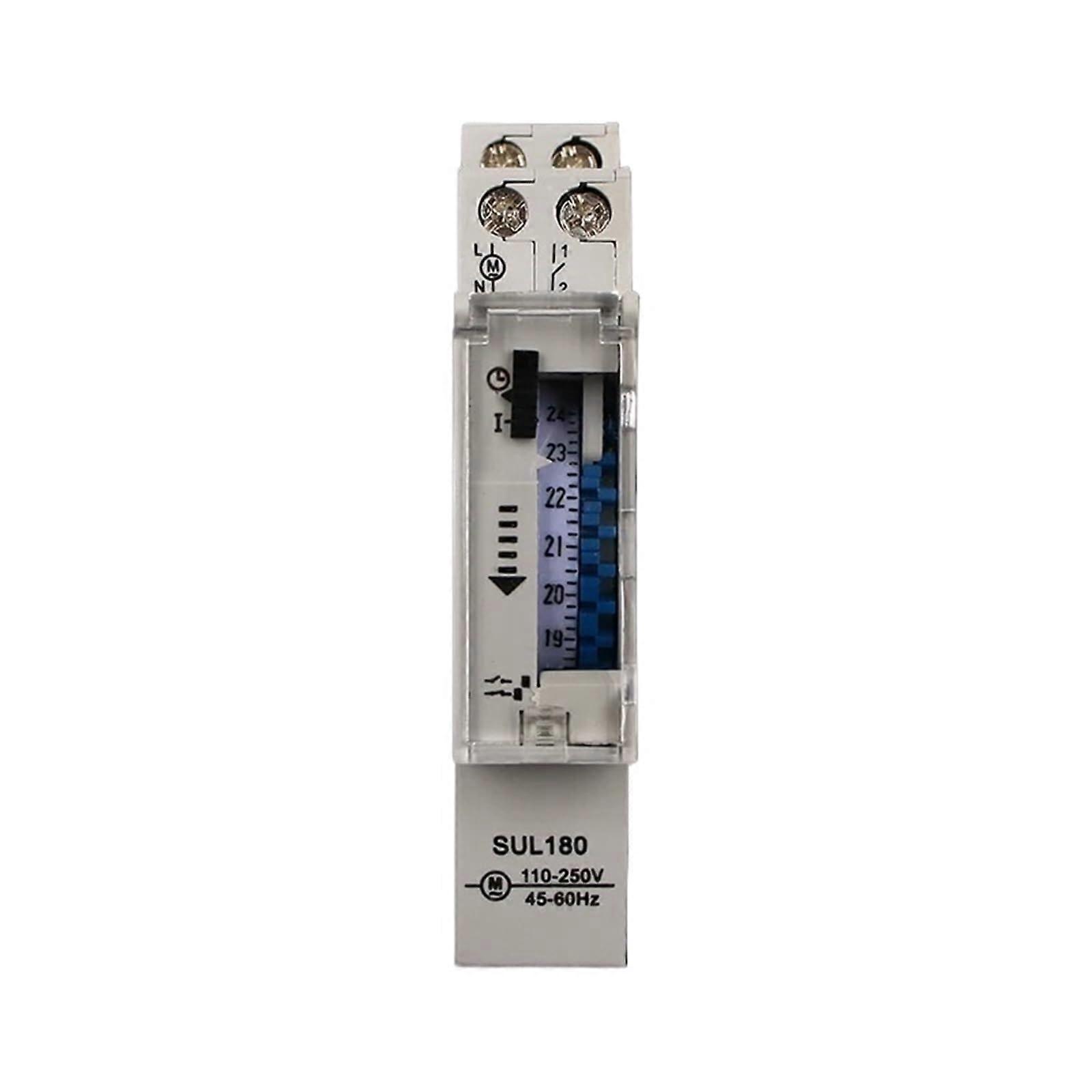 SUL180a DIN Rail Mechanical Timer Switch 24Hour Programmable Control 15Minute Interval Relay