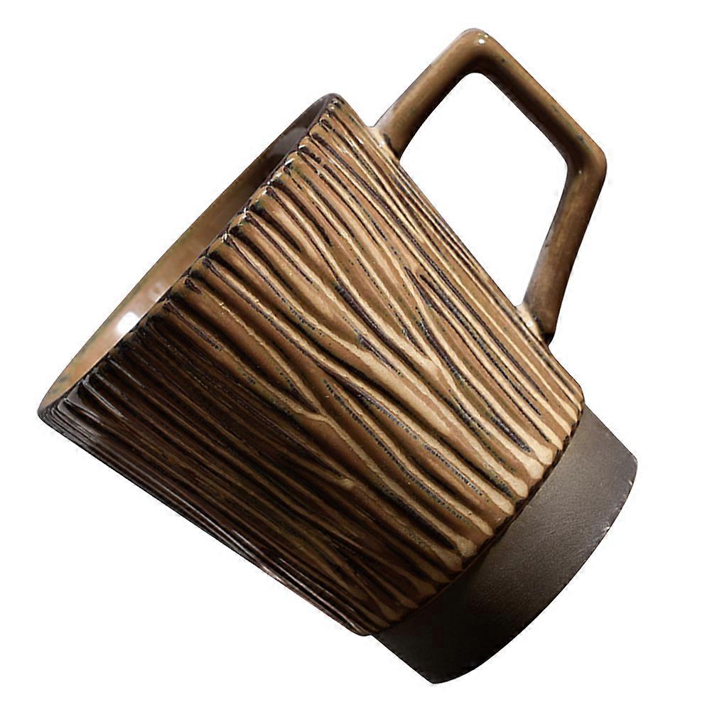 Light Brown Ceramic Beverage Cup for Tea Drinking 250ml Handheld Mug