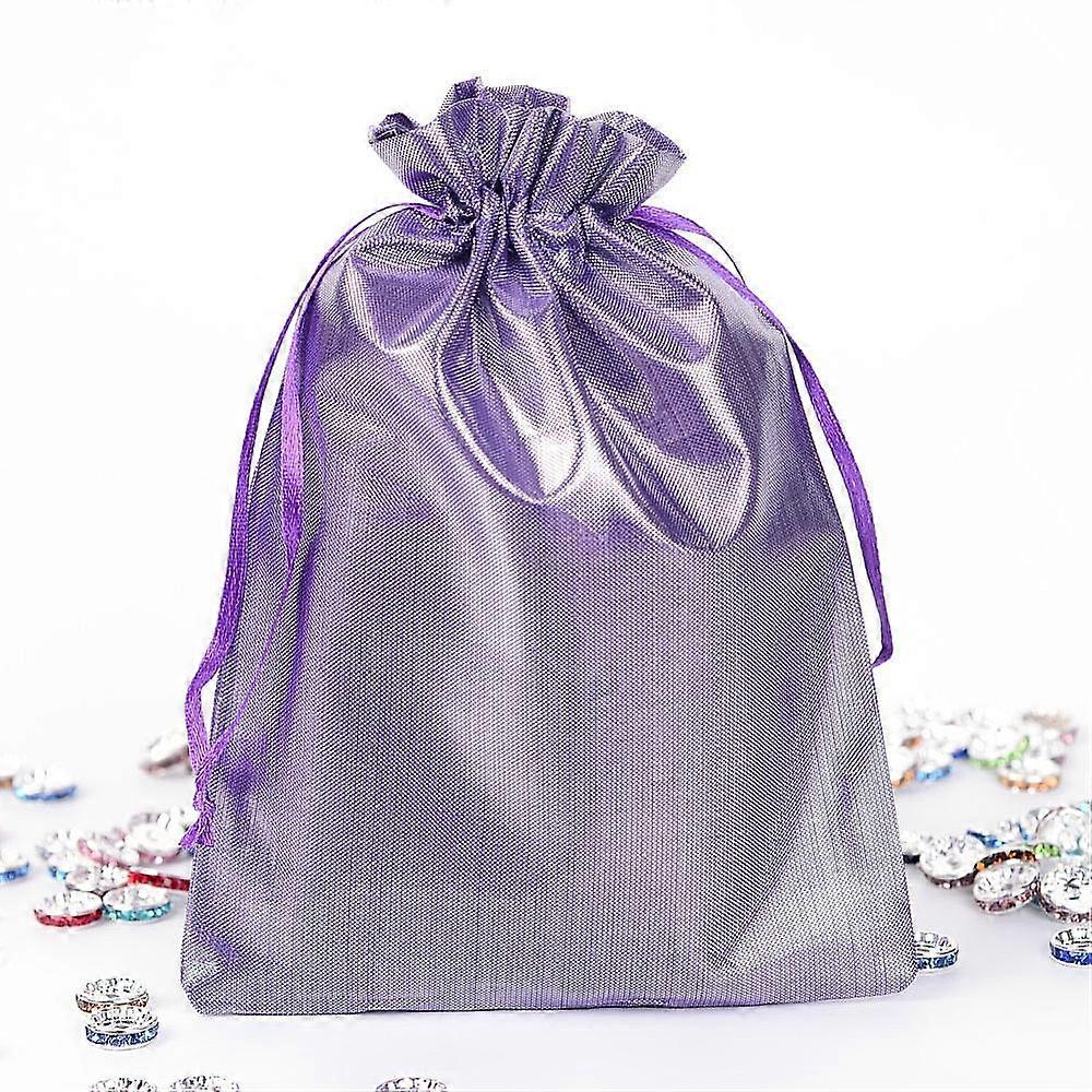 Rectangle Cloth Bags with Drawstring Lilac 17.5x13cm