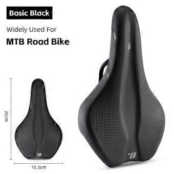 WEST BIKING Comfortable Bicycle Saddle Frosted Leather Hollow Breathable Cycling Seat Non-slip Soft Cushion MTB Road Bike Parts