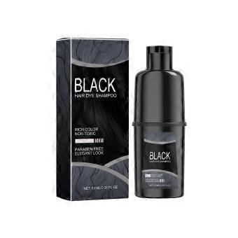 Natural 3 in 1 Hair Dye Shampoo Black for Grey Hair, Instant Coloring with PlantBased Formula