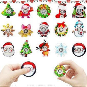 Christmas Cartoon Fidget Spinner, Long-Lasting Rotation After A Flick, Santa Tree Reindeer Snowman Decompression Toy Christmas Party Gift