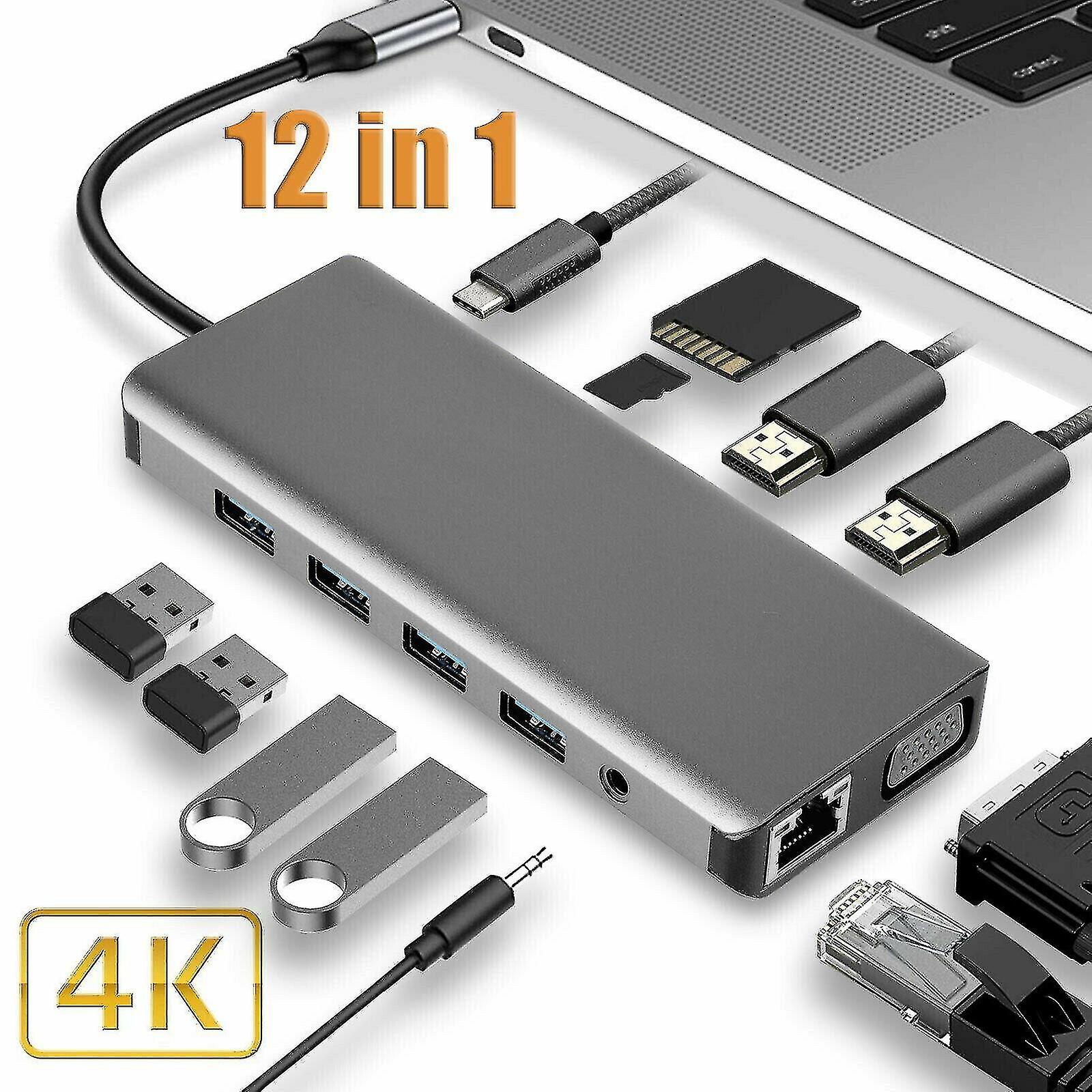 USB Typ-C Hub Adapter Multiport Splitter För Macbook Laptop