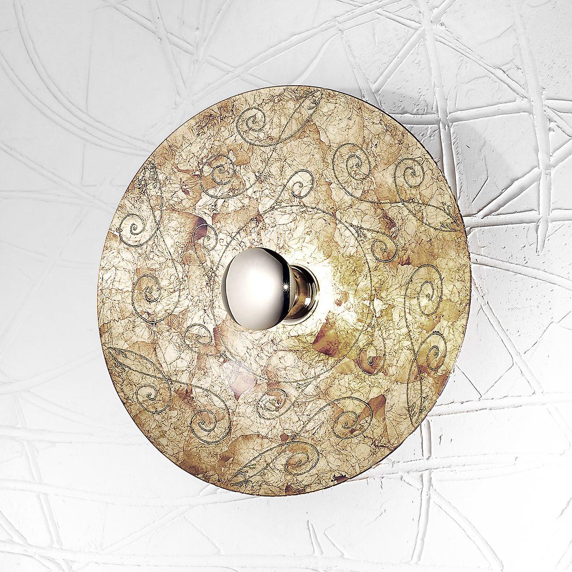 Luna Glass Flush Wall Lamp Chrome