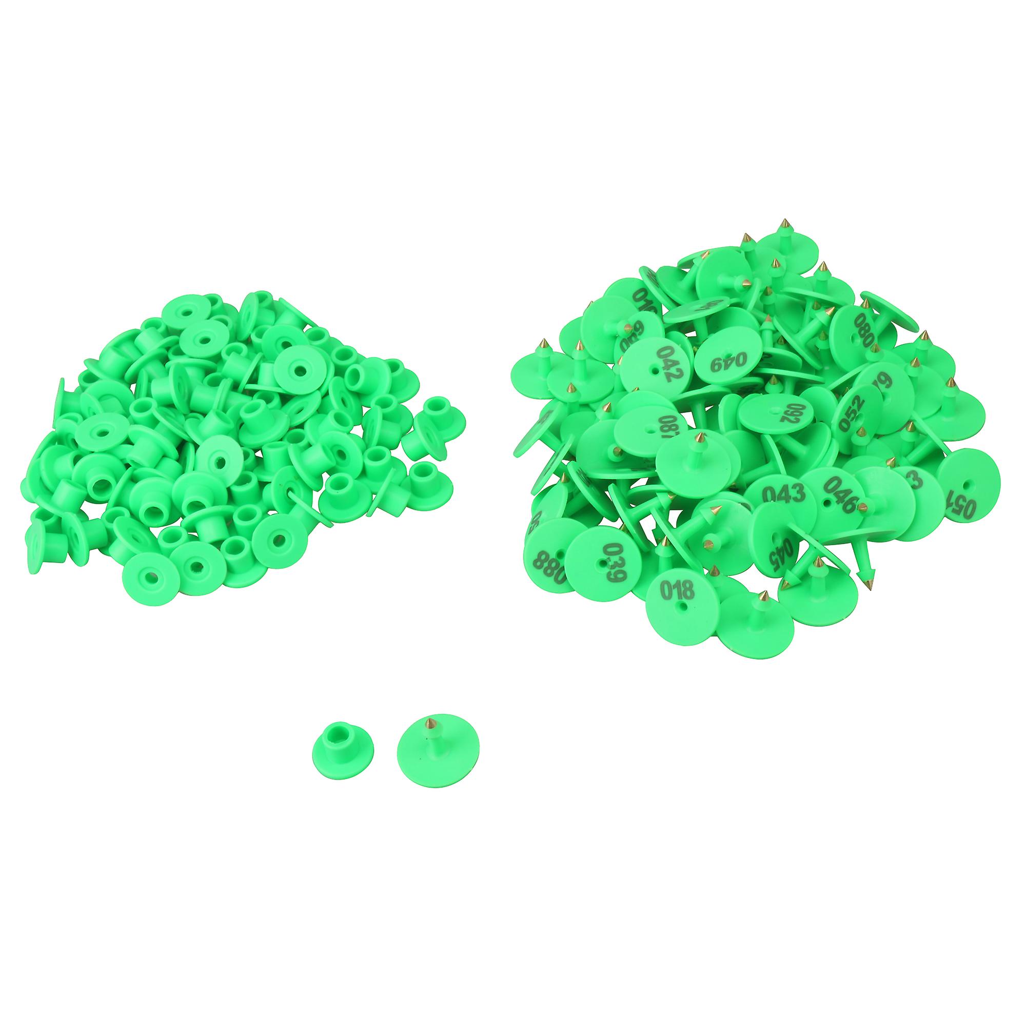100pcs Round Shape 1-100 Number Livestock Ear Tag Label Green