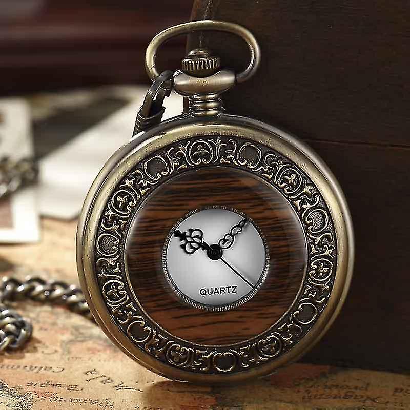 Madera maciza- Reloj de bolsillo mecánico