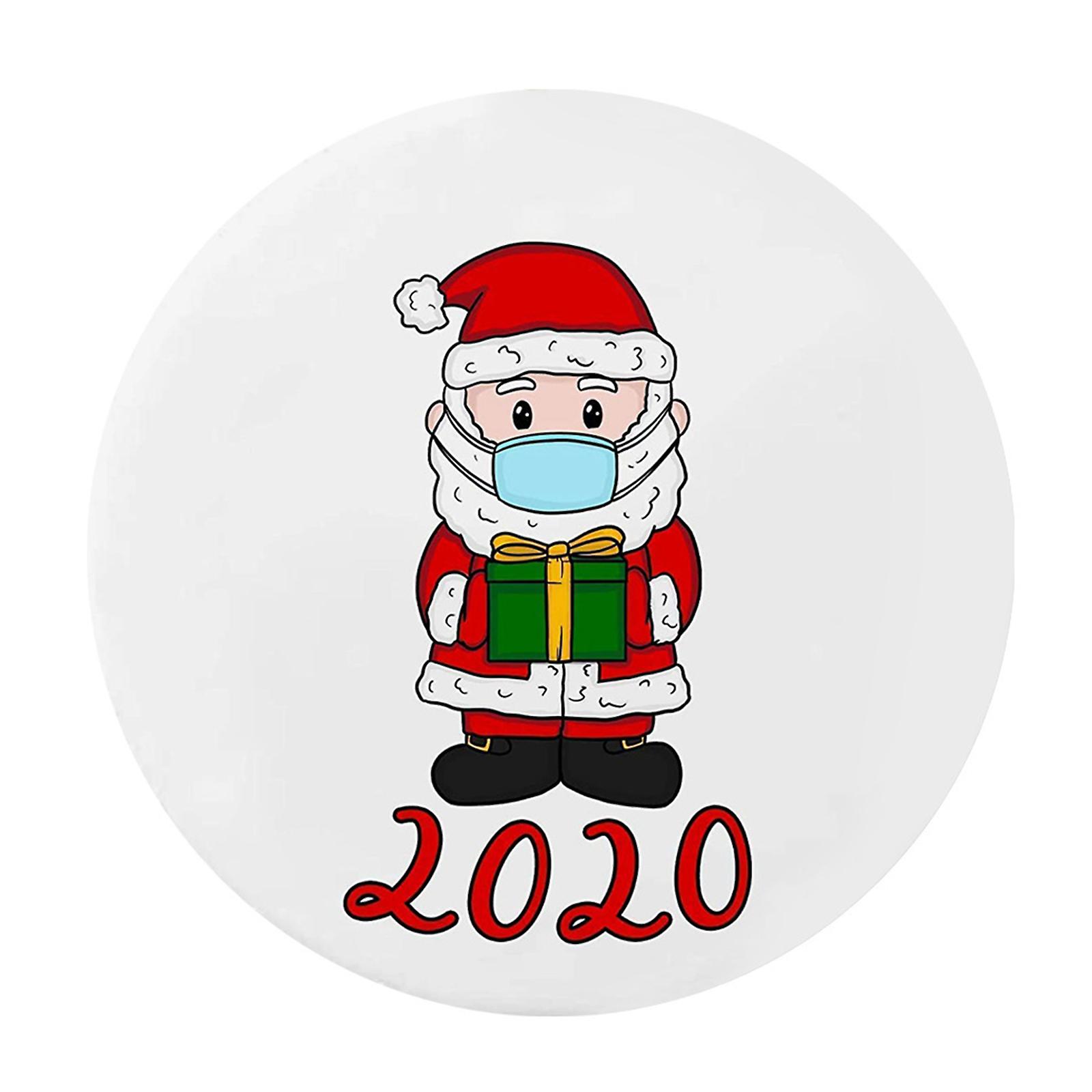 10pcs 2020 New Year Christmas Stickers with Face Mask Personalized Round Window