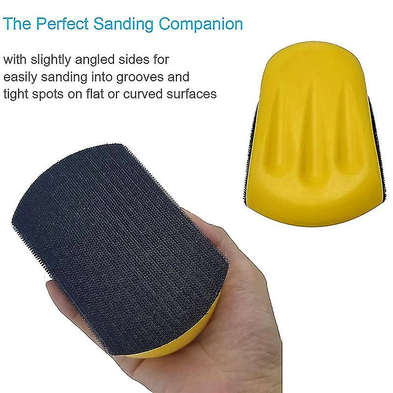 2pcs 5 Inch Hand Sanding Block For Hook & Loop Sandpaper Hand Pad Polishing Pad Abrasive Tools