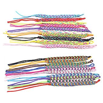 10x Handmade Nepal Woven Bracelets Mix Colors Friendship Bracelets For Friends
