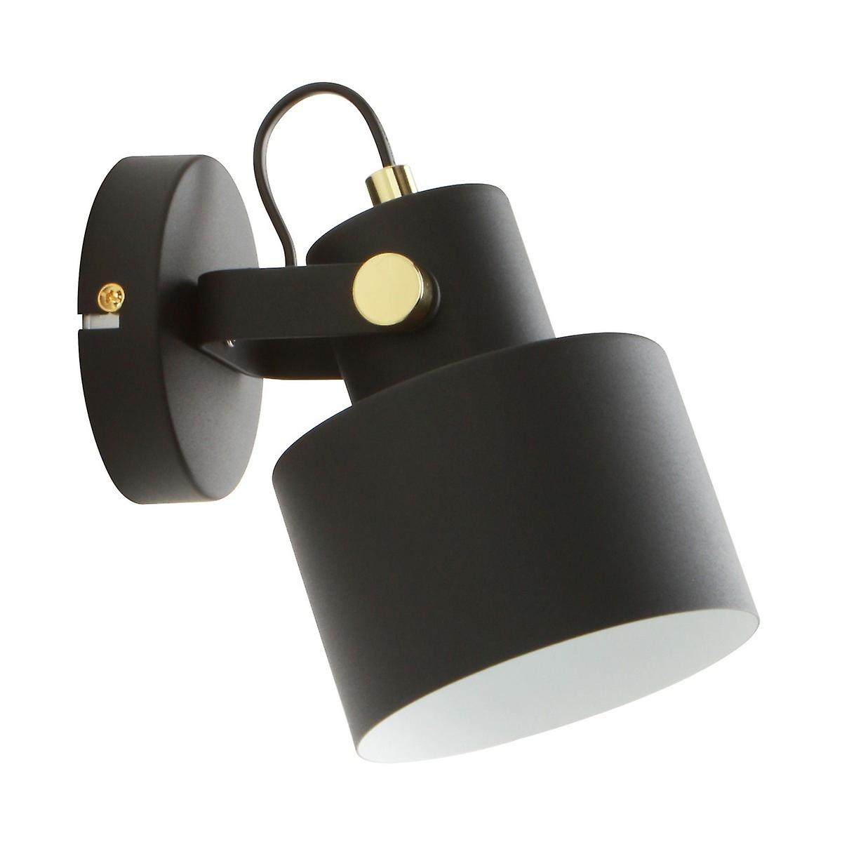 Zumaline Draco Single Spotlight, Matt Black, Gold, White, 1x E27