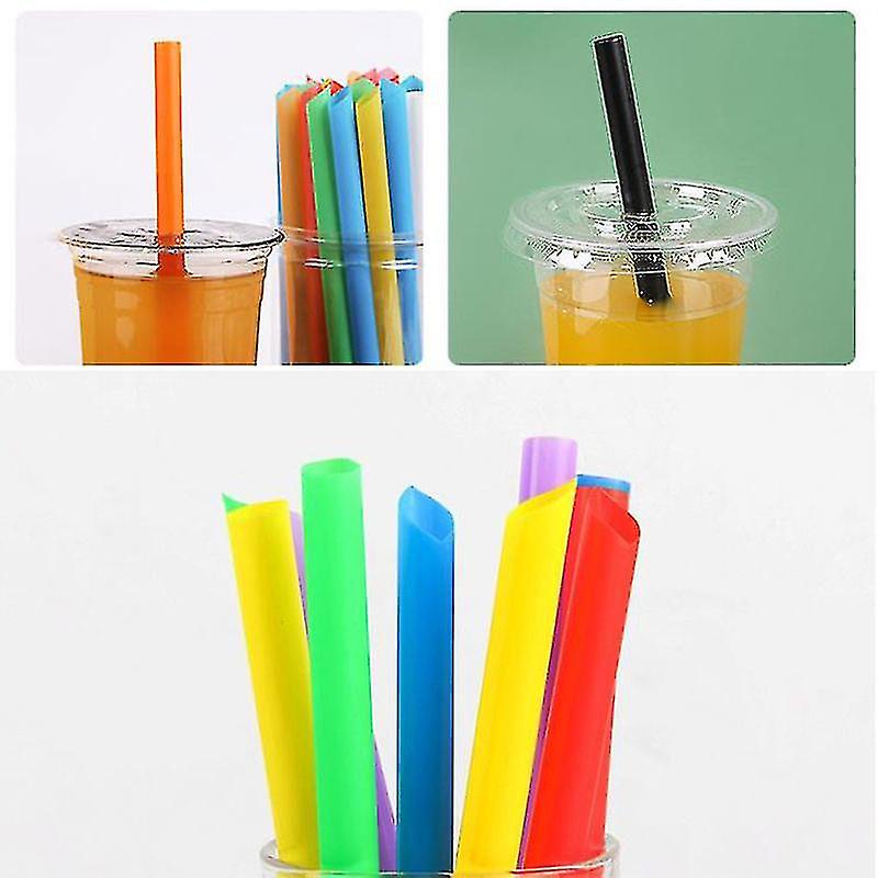 100 Pcs Reusable Multicolor Straws - Spoon Style, 20cm, For Milkshakes, Smoothies, Cocktails, Party Supplies