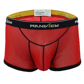 Swimwear Mens Mesh Bulge Pouch Boxer Briefs Shorts Underwear Swimming Costume Semi-See Through Swimming Truck