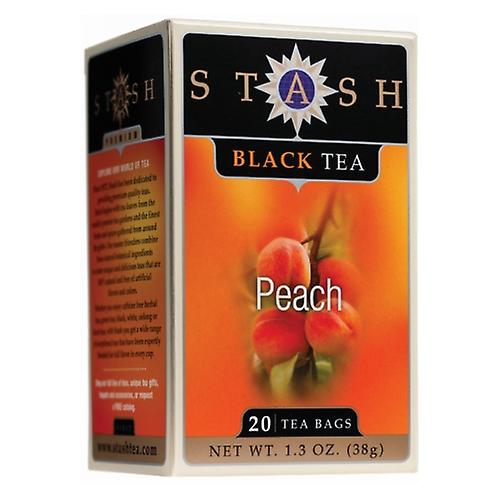 Stash Tea Black Tea Peach, 20 Count (Pack of 6)