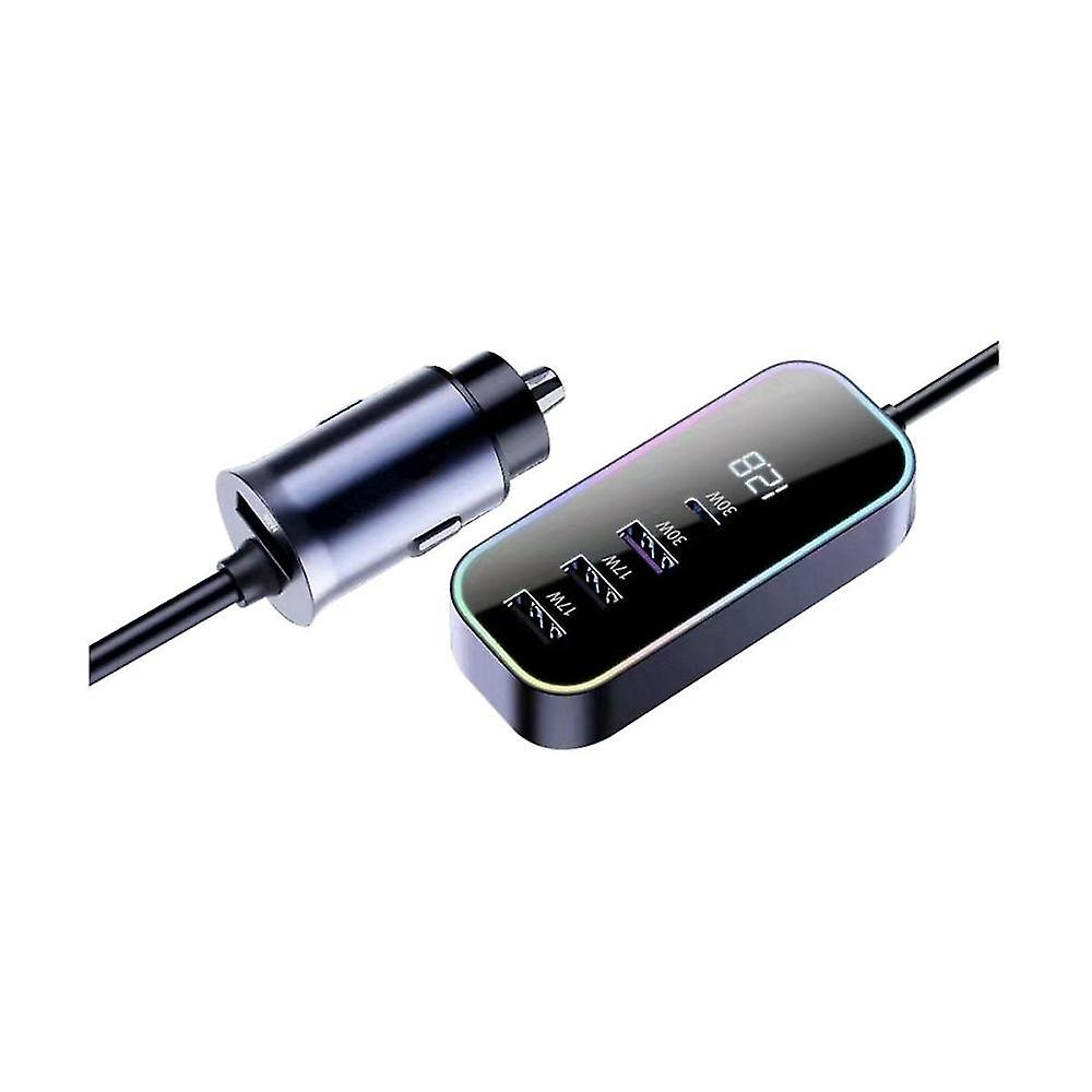 Usb Automobile Lighter Extended Multi Port Converter Rear Extended Cable Super Fast Charging Socket