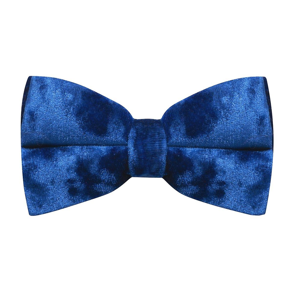 Blue Crushed Velvet Bow Tie