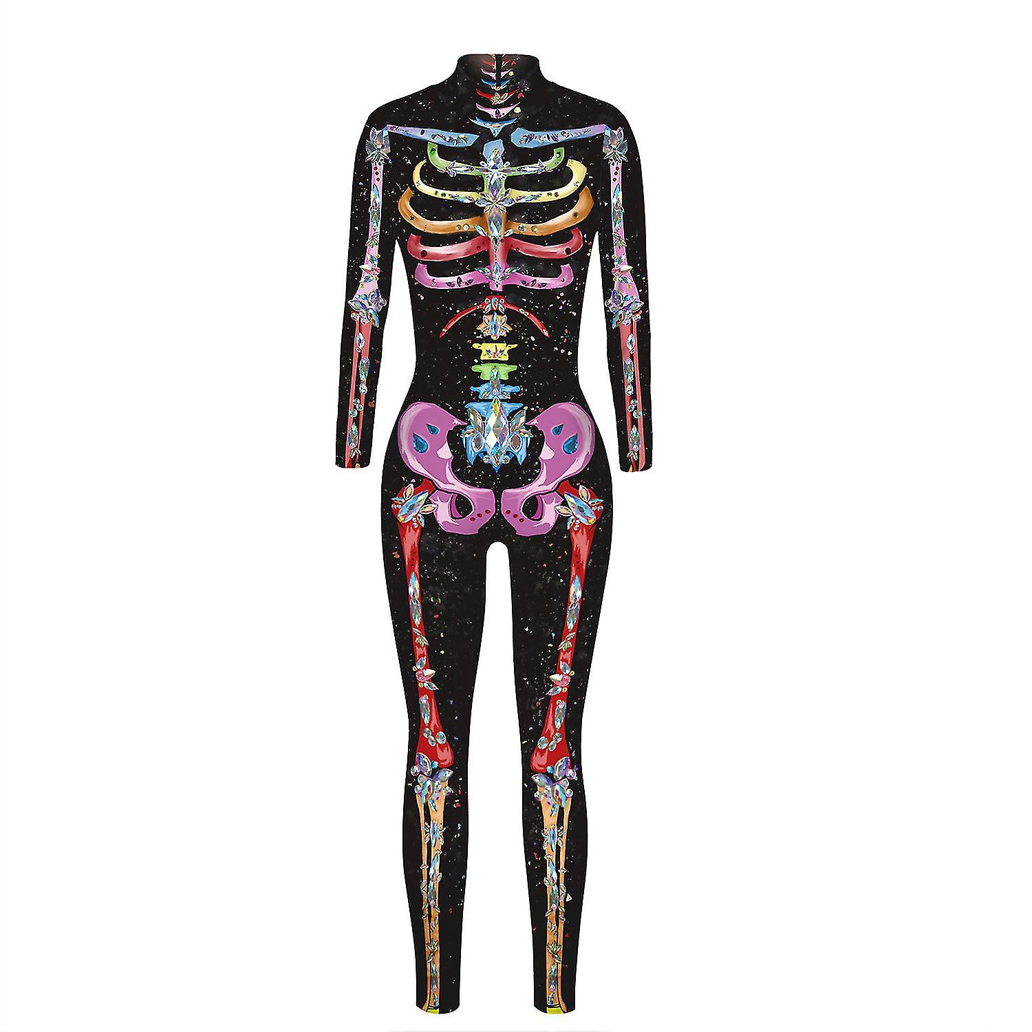 3d Colorful Skeleton Bodysuit Stretch Cosplay Jumpsuits